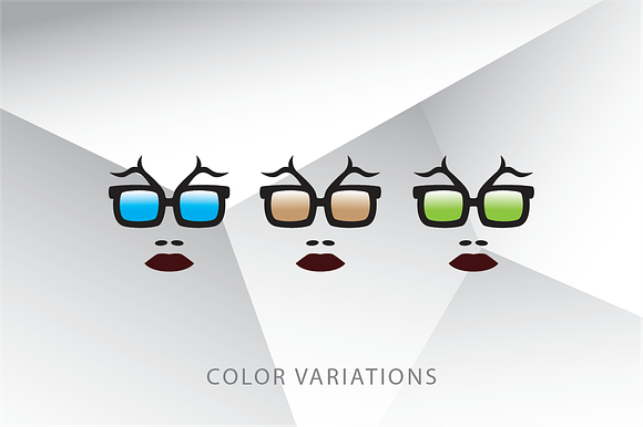 Woman Face with Sunglasses Logo in Logo Templates - product preview 2