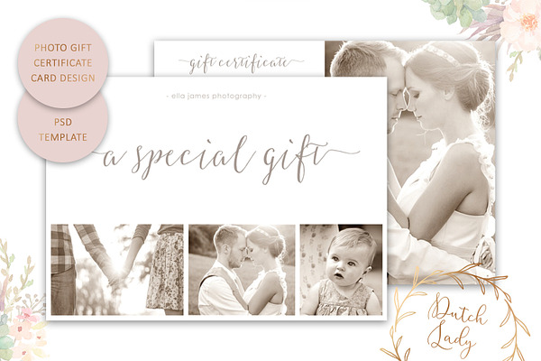 PSD Photo Gift Card Template #8
