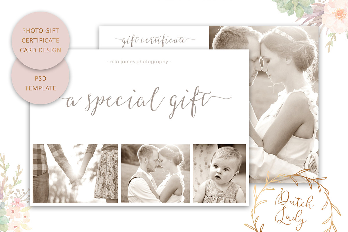 PSD Photo Gift Card Template #8 in Card Templates - product preview 8