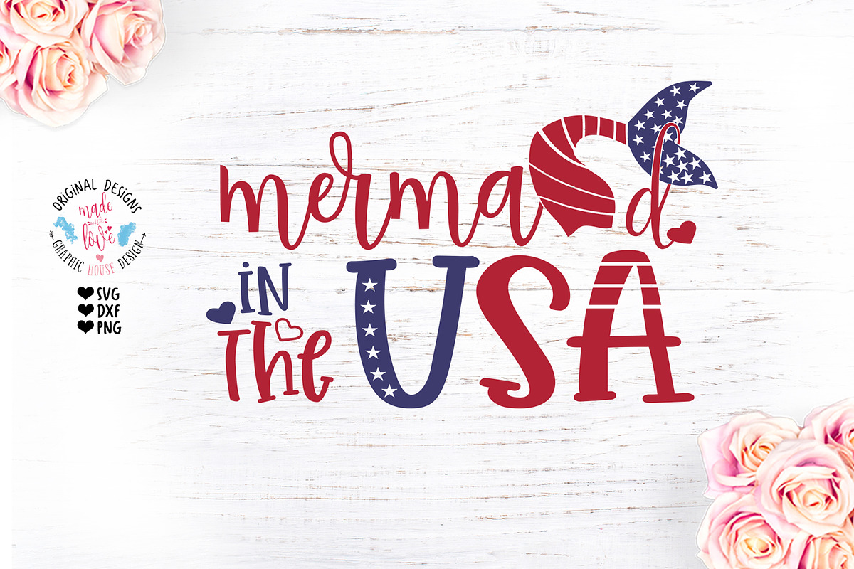 Mermaid in the USA -  Girl Patriotic in Illustrations - product preview 8