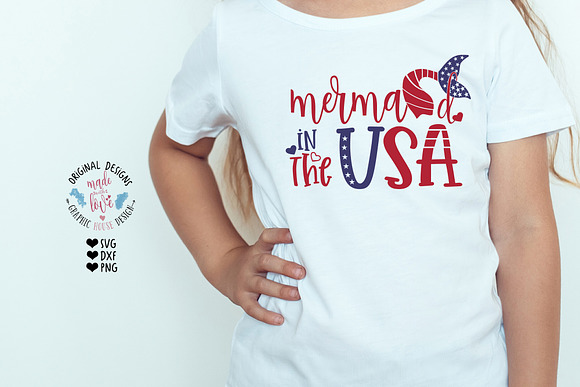 Mermaid in the USA -  Girl Patriotic in Illustrations - product preview 1