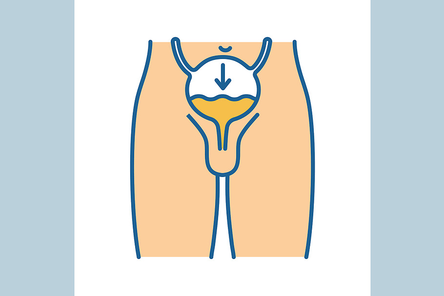 Urinary incontinence color icon