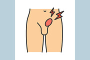 Inguinal hernia color icon