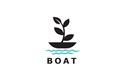Leaf Boat Logo Template