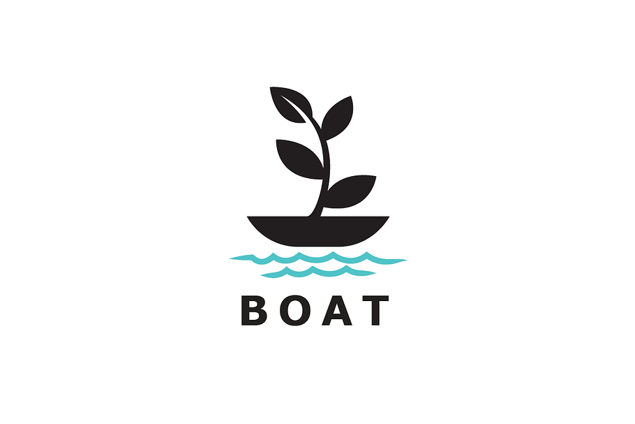 Leaf Boat Logo Template in Logo Templates - product preview 8