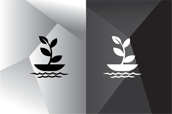 Leaf Boat Logo Template in Logo Templates - product preview 1