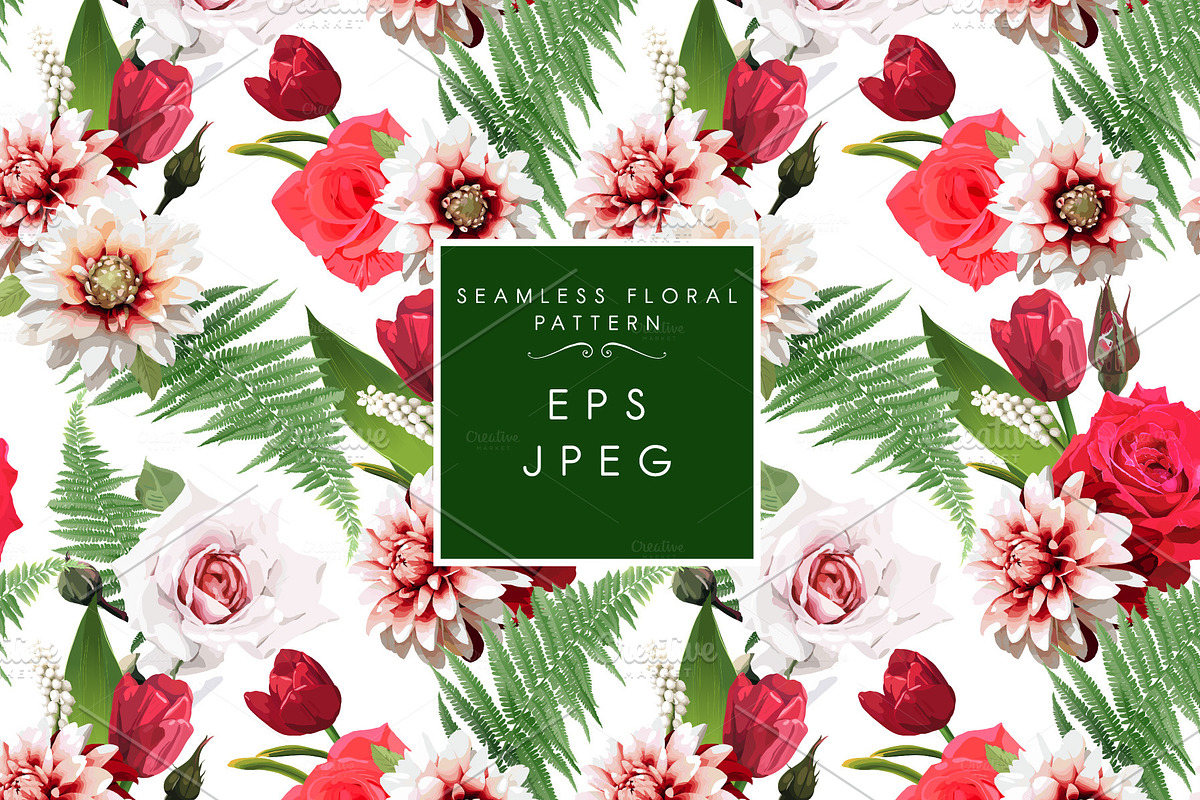 Seamless floral pattern EPS in Patterns - product preview 8