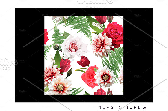 Seamless floral pattern EPS in Patterns - product preview 1