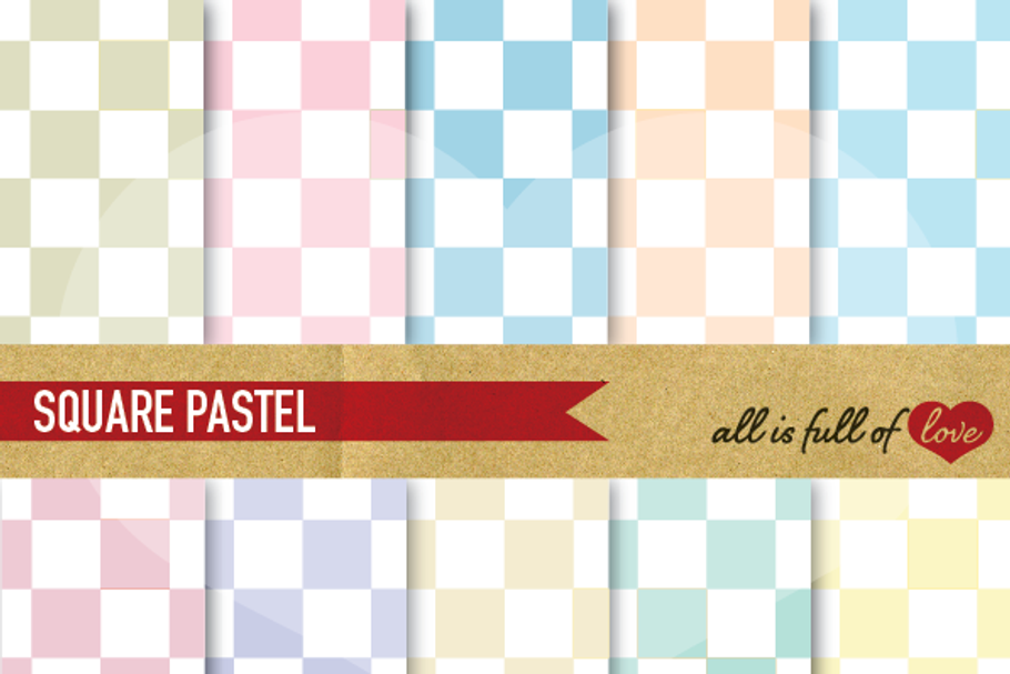 Pastel Checkered Pattern Sheets in Patterns - product preview 8