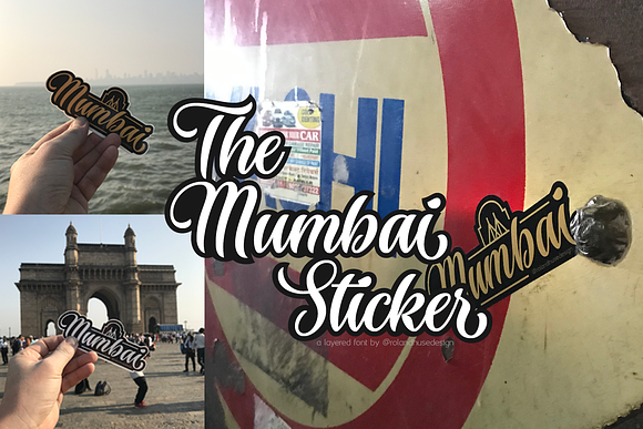 The Mumbai Sticker in Script Fonts - product preview 4