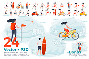 Summer Activities Illustrations Set