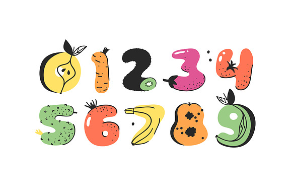 Veggies Font, Numbers & Signs in Objects - product preview 2