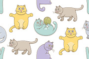 Set of Cats and Pattern