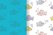 Seamless Pattern with Fish