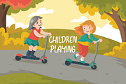 CHILDREN PLAYING - Illustration