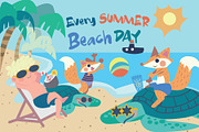 Beach Day - Vector Illustration