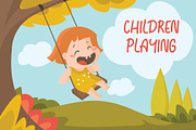 CHILDREN PLAY - Vector Illustration