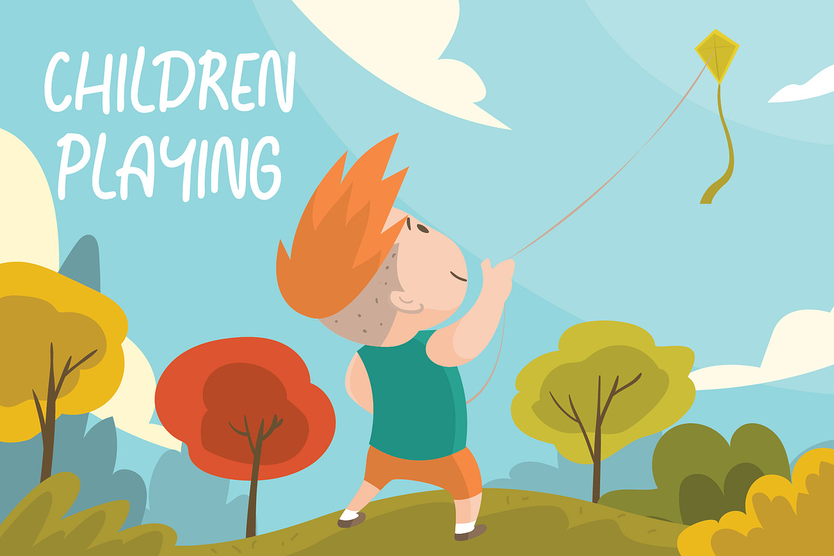 CHILDREN PLAYING - Illustration in Illustrations - product preview 8
