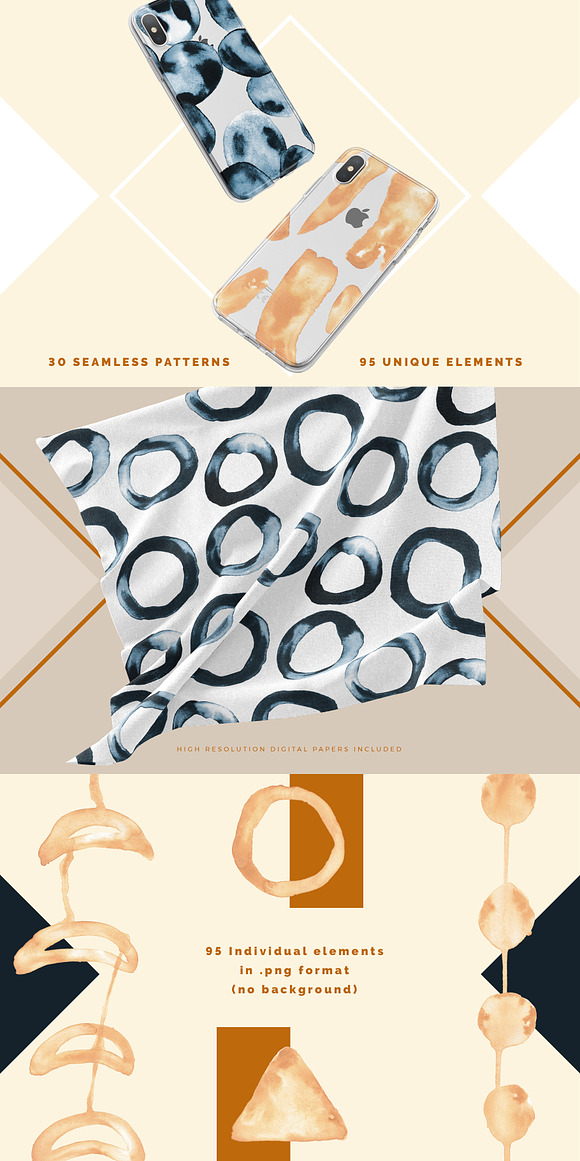 Abstract Watercolor Patterns in Patterns - product preview 5