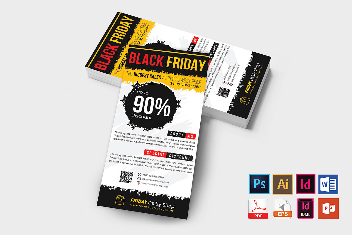 Rack Card | Black Friday DL Flyer V3 in Flyer Templates - product preview 8