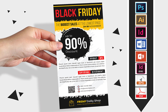 Rack Card | Black Friday DL Flyer V3 in Flyer Templates - product preview 1