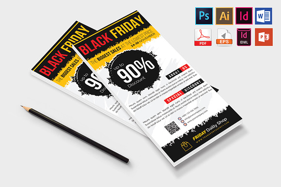 Rack Card | Black Friday DL Flyer V3 in Flyer Templates - product preview 3