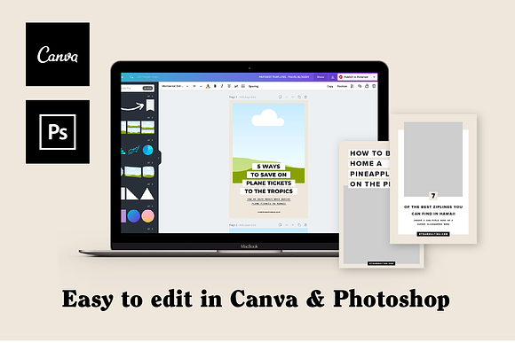 Pinterest Blog Template Canva in Pinterest Templates - product preview 5