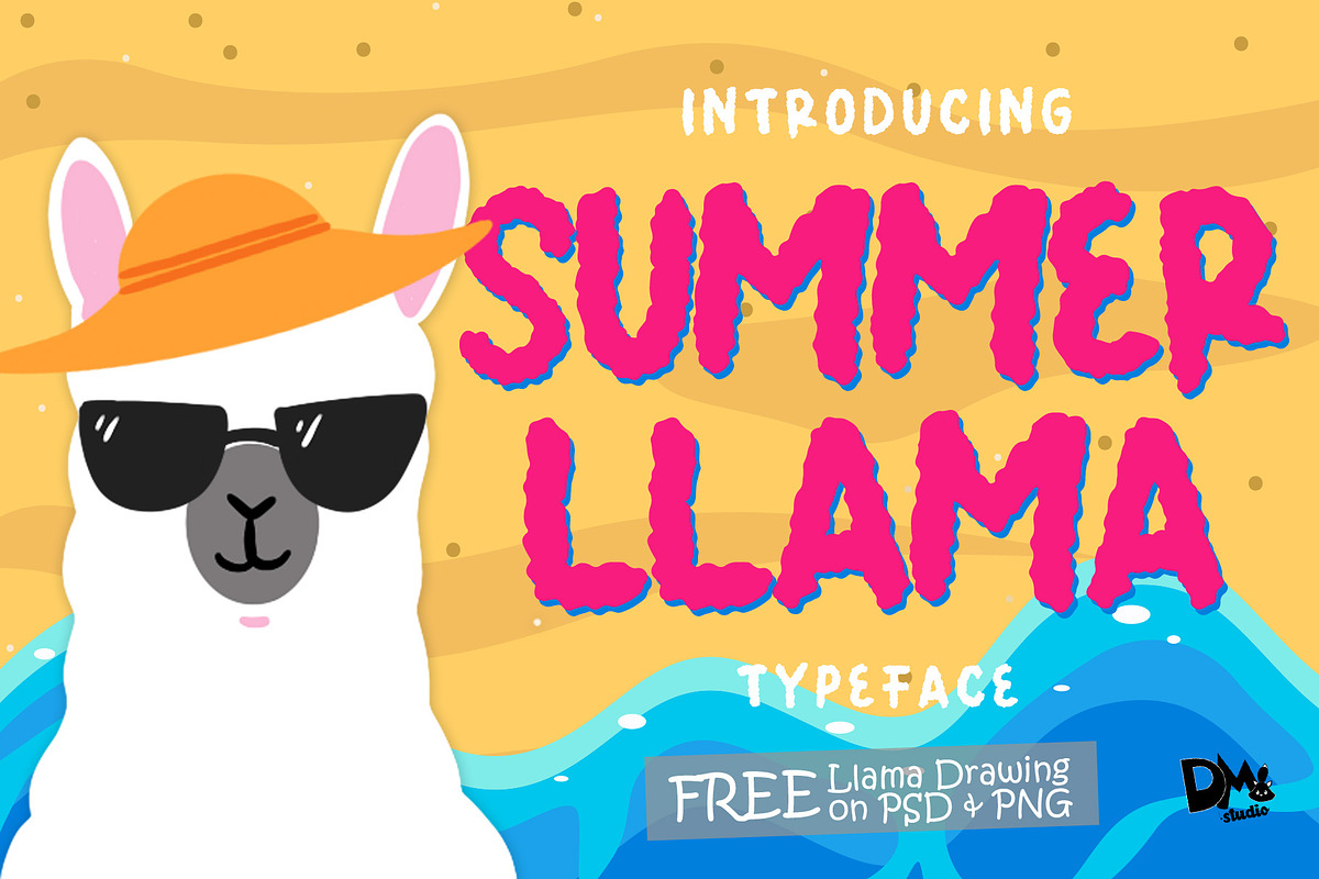 Summer Llama - Extra Llama Drawing in Display Fonts - product preview 8