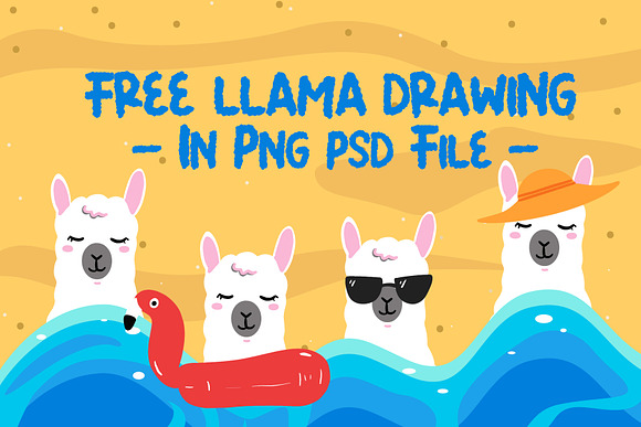 Summer Llama - Extra Llama Drawing in Display Fonts - product preview 4
