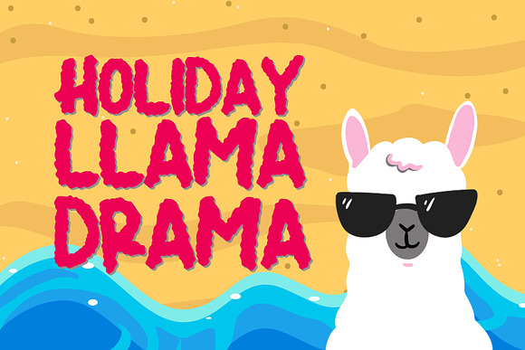 Summer Llama - Extra Llama Drawing in Display Fonts - product preview 5