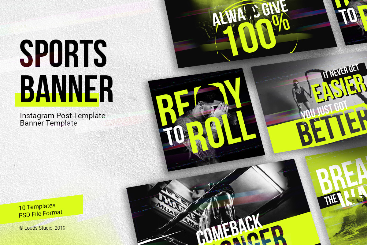 Sports Quotes Social Media Template in Instagram Templates - product preview 8