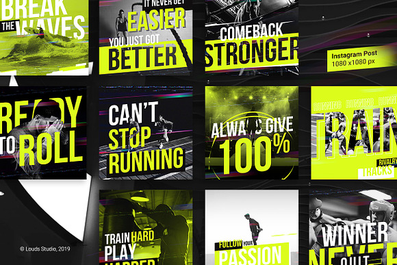 Sports Quotes Social Media Template in Instagram Templates - product preview 4