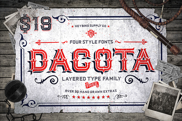 Dacota Layered Typeface + Extras in Serif Fonts - product preview 4