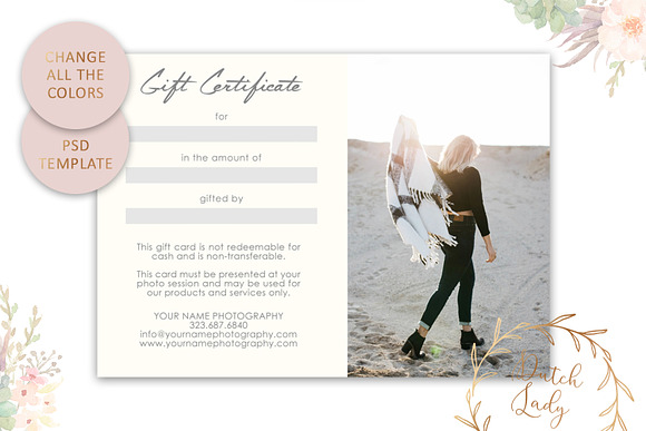 PSD Photo Gift Card Template #21 in Card Templates - product preview 4