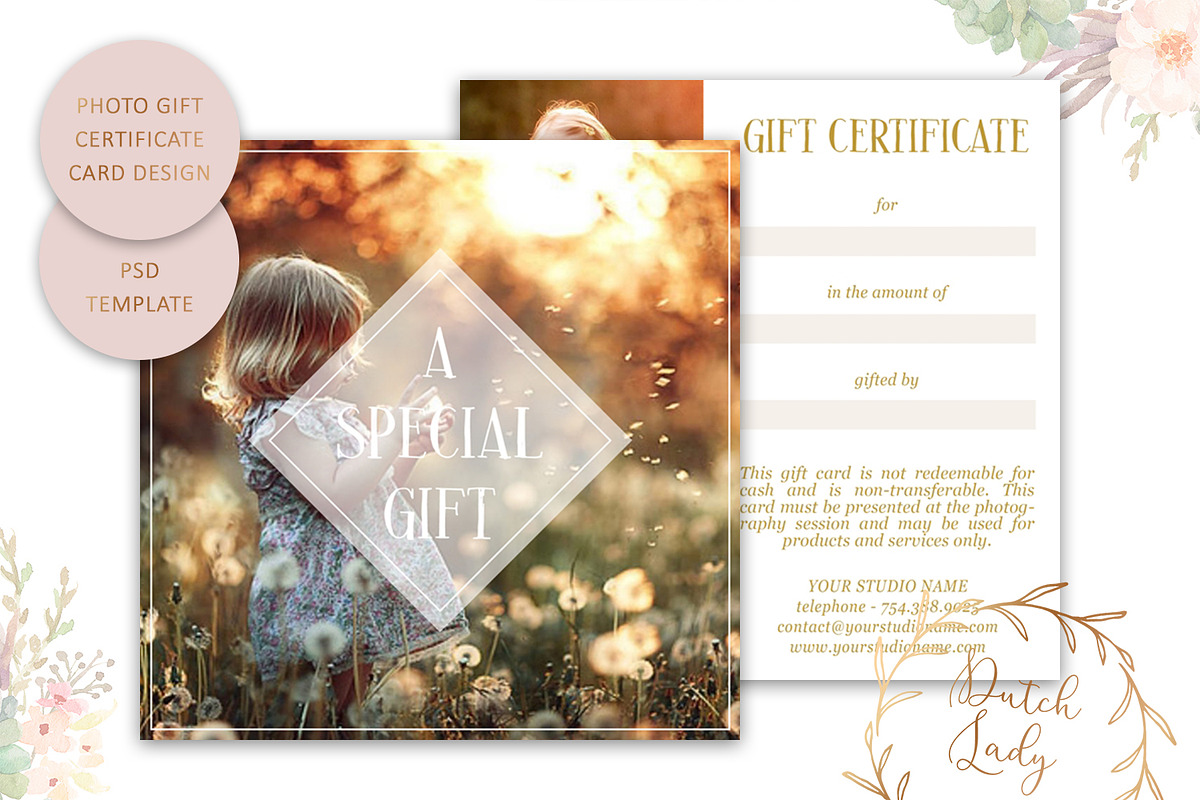PSD Photo Gift Card Template #11 in Card Templates - product preview 8