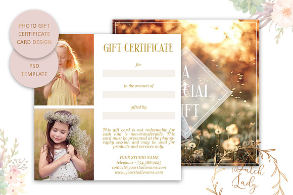 PSD Photo Gift Card Template #11 in Card Templates - product preview 1