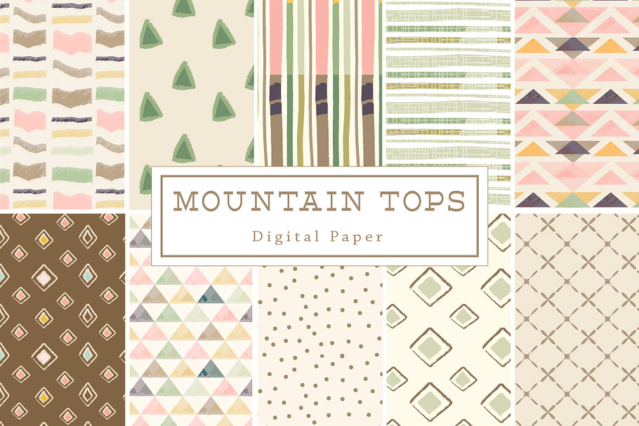 Geometric Mountain Tops Backgrounds in Patterns - product preview 8