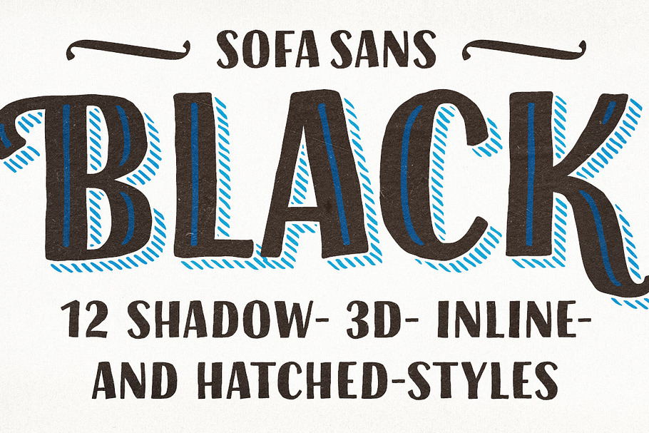 Pack of 12 Hand drawn Black Fonts in Display Fonts - product preview 8
