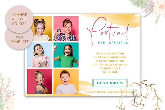 PSD Photo Session Card Template #29 in Card Templates - product preview 3