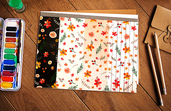 Fall floral backgrounds vol.1 in Patterns - product preview 1