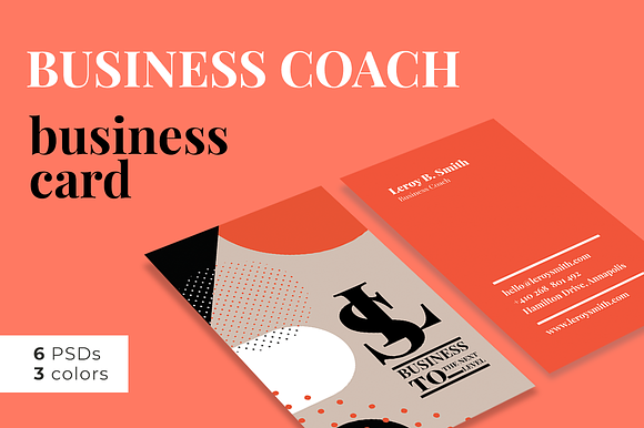 Business Coach Business Card in Business Card Templates - product preview 3