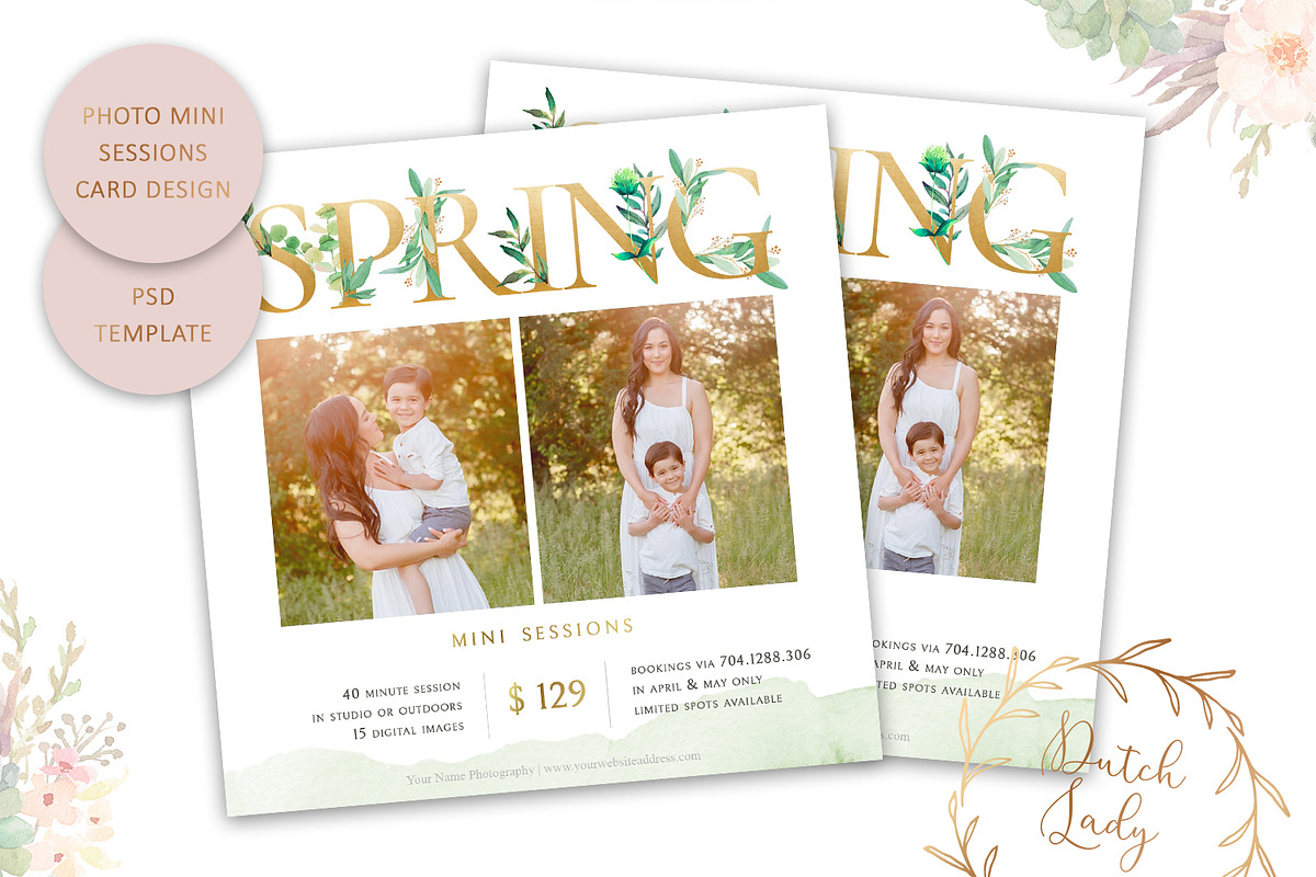 PSD Photo Session Card Template #40 in Card Templates - product preview 8