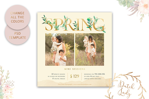 PSD Photo Session Card Template #40 in Card Templates - product preview 2