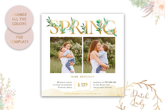 PSD Photo Session Card Template #40 in Card Templates - product preview 3