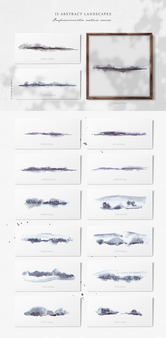 Abstract Watercolor Landscapes in Textures - product preview 3