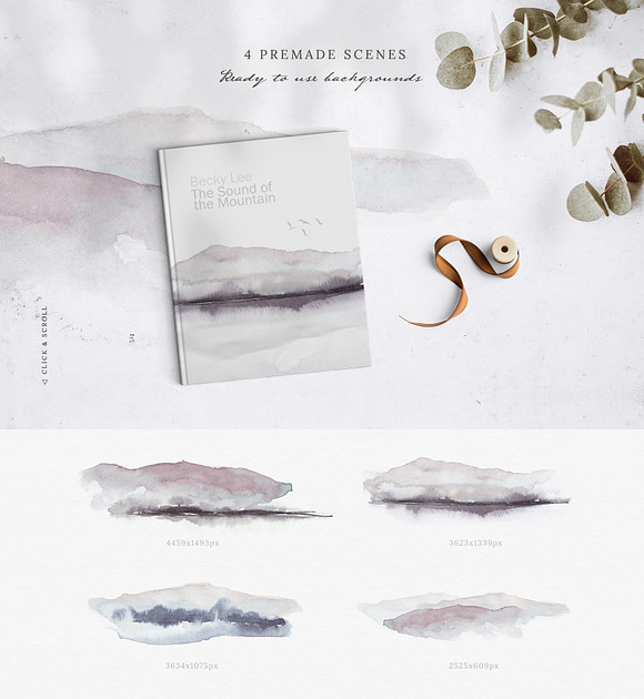 Abstract Watercolor Landscapes in Textures - product preview 5