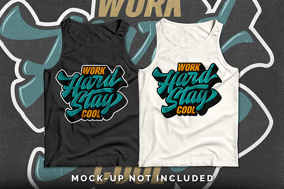 Work Hard Stay Cool Typography in Illustrations - product preview 1