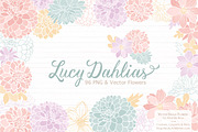 Pastel Dahlia Flowers Clipart