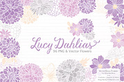 Lavender Dahlia Flowers Clipart