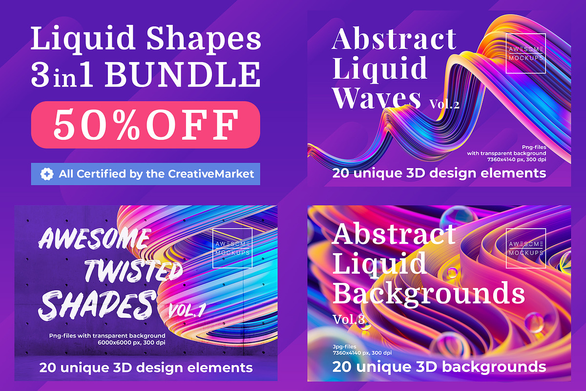 Liquid Shapes Bundle in Illustrations - product preview 8